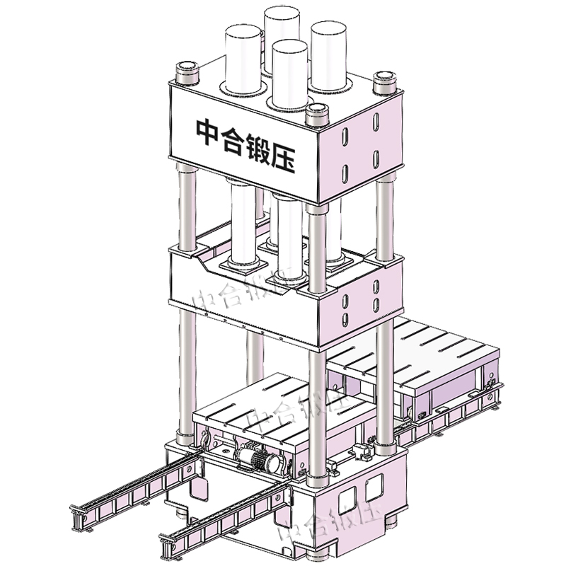 復合材料模壓成型設(shè)備_1500噸液壓機_雙移動工作臺(圖1)